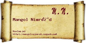 Mangol Nimród névjegykártya